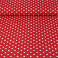 Premium 100% cotton fabric - dots on red 115 g/m²