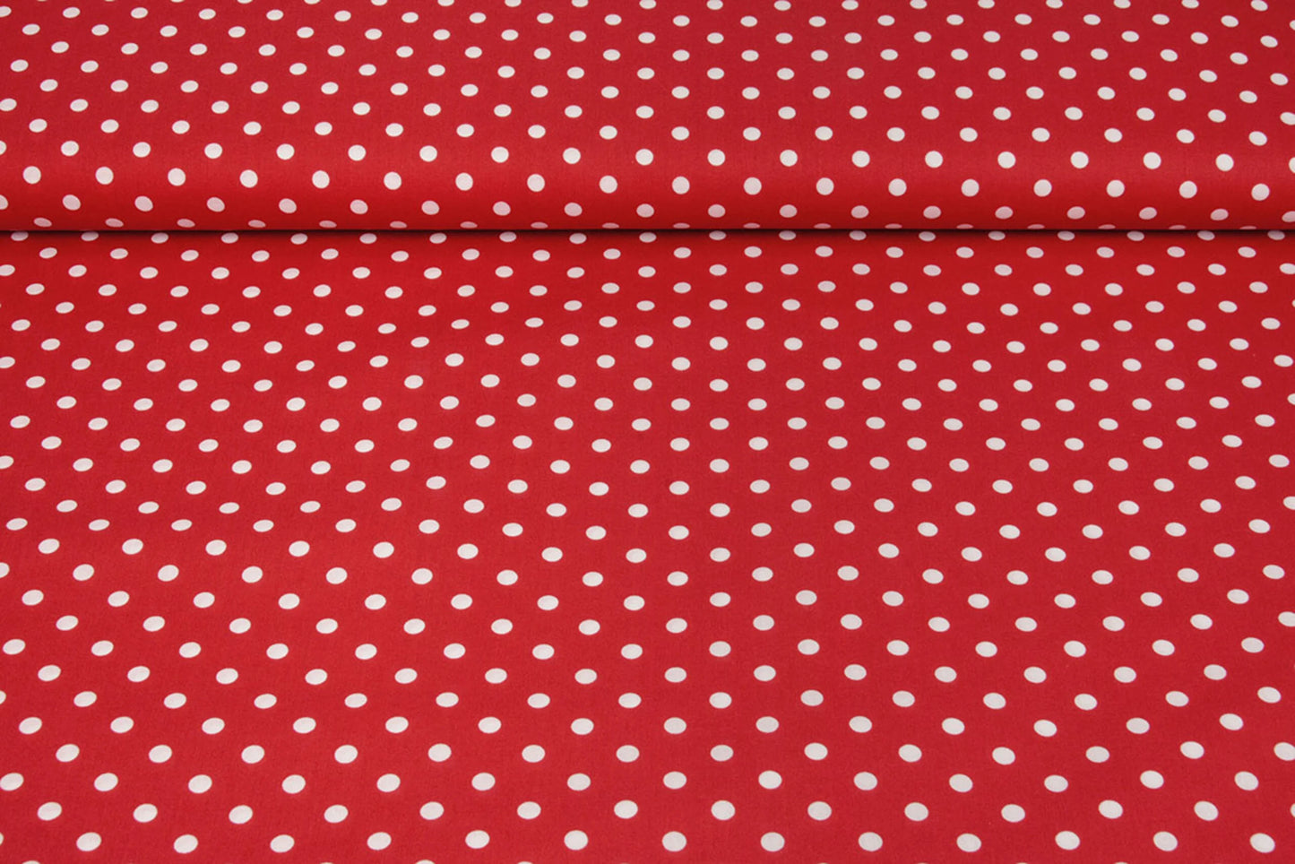 Premium 100% cotton fabric - dots on red 115 g/m²
