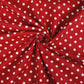 Premium 100% cotton fabric - dots on red 115 g/m²