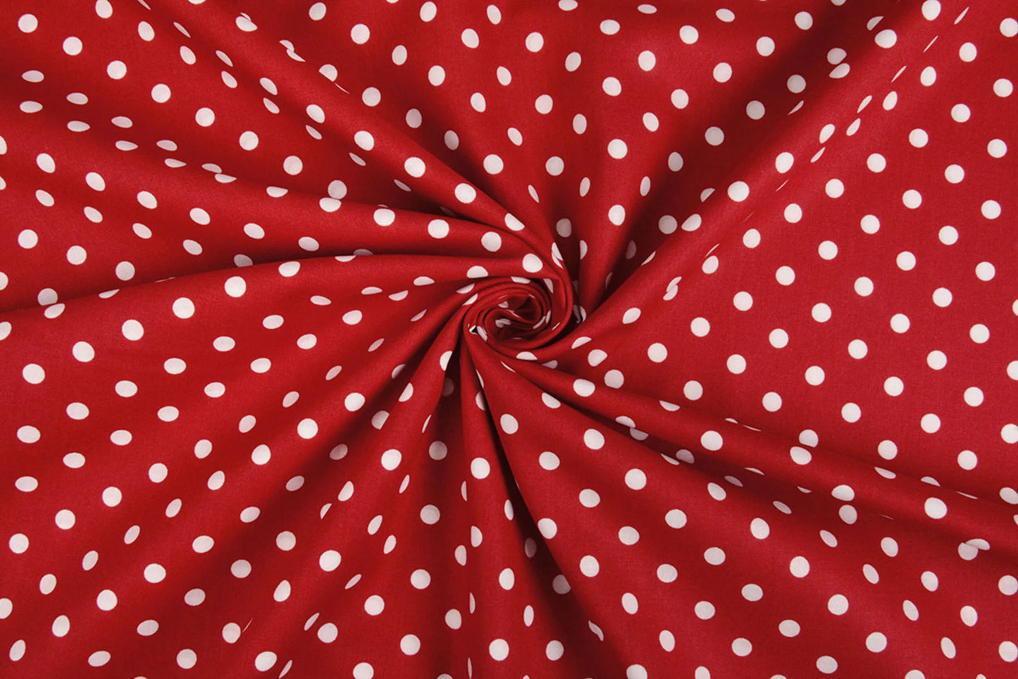 Premium 100% cotton fabric - dots on red 115 g/m²