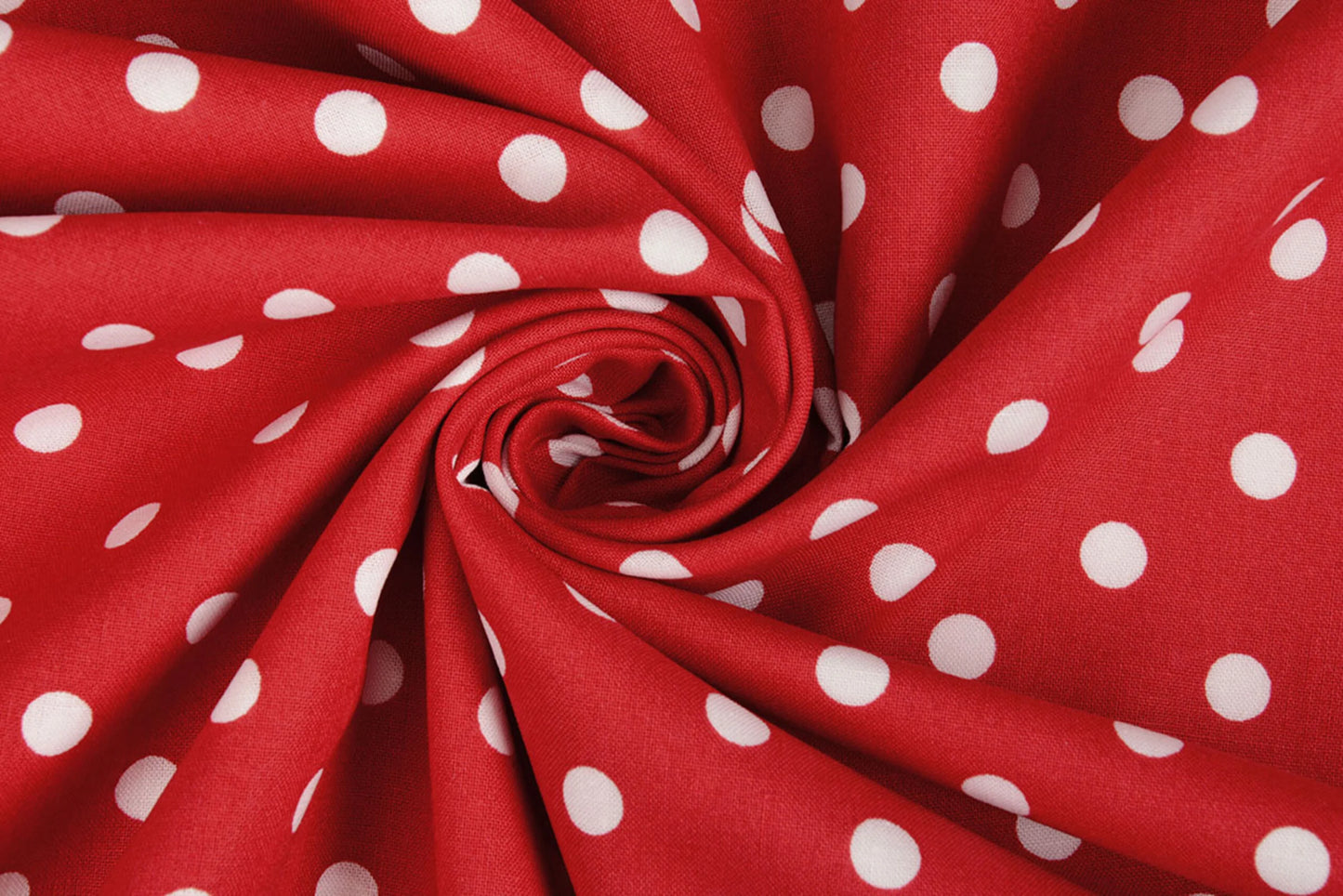 Premium 100% cotton fabric - dots on red 115 g/m²