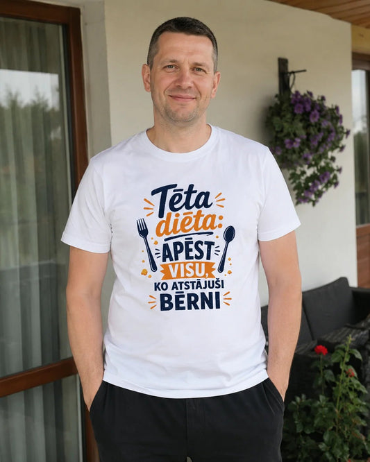Attēls ar Organiskās kokvilnas T-krekls "Tēta diēta" – pieejams internetā Šarlotes audumi
