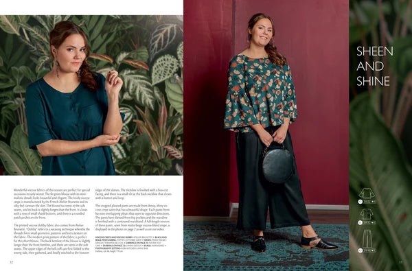 Attēls ar OTTOBRE design Woman 5/2020 – sieviešu apģērbu piegrieztņu žurnāls angļu valodā – pieejams internetā Šarlotes audumi