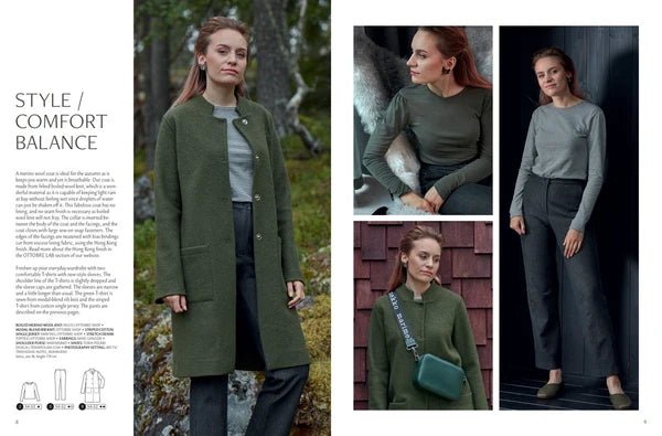 Attēls ar OTTOBRE design Woman 5/2020 – sieviešu apģērbu piegrieztņu žurnāls angļu valodā – pieejams internetā Šarlotes audumi