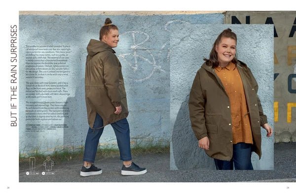 Attēls ar OTTOBRE design Woman 5/2020 – sieviešu apģērbu piegrieztņu žurnāls angļu valodā – pieejams internetā Šarlotes audumi