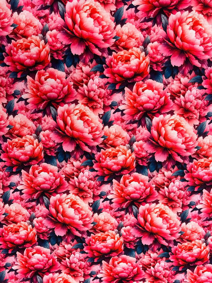 Tissu Oxford à pivoines 220 g/m² – tissu résistant à l’humidité pour sacs et housses – disponible chez Šarlotes audumi