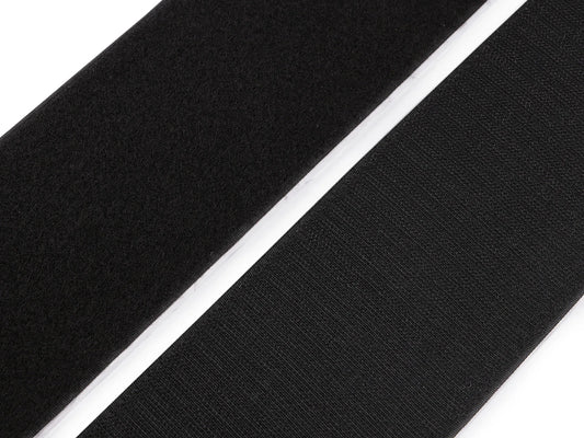 Attēls ar Pašlīmējoša līplente Velcro lenta 10 cm - melna – pieejams Šarlotes audumi