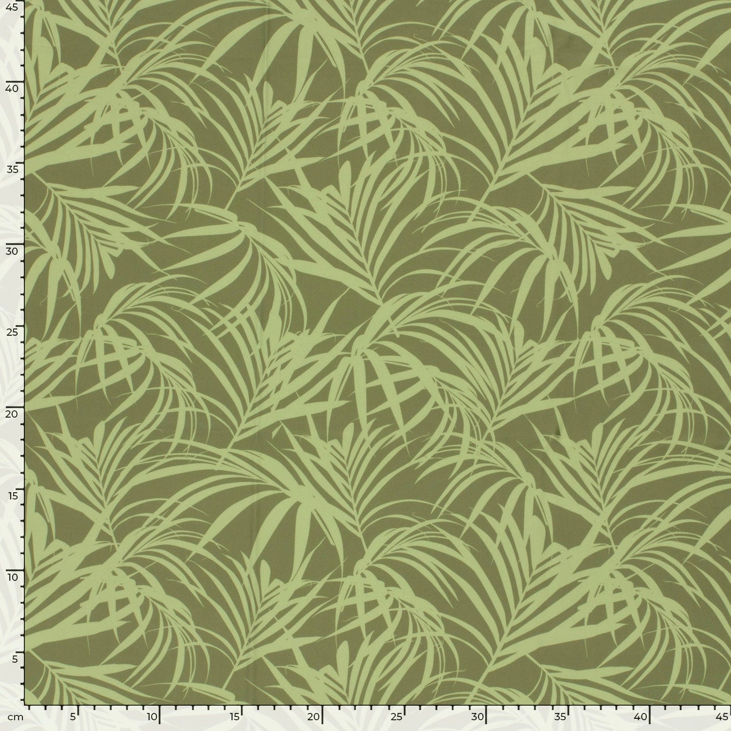 Image en tissu de maillot de bain lycra avec protection UPF50 – feuilles vert olive 200 g/m² – disponible chez Charlotte audumi