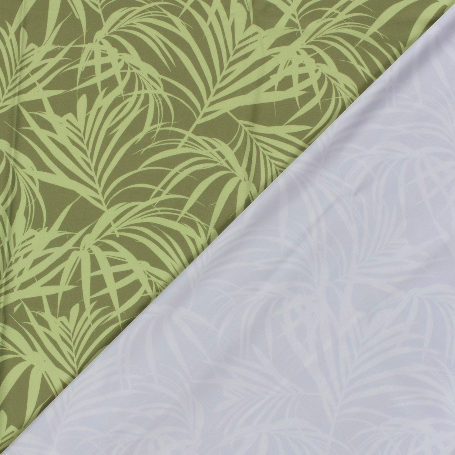 Image avec tissu de maillot de bain en lycra avec protection UPF50 – feuilles vert olive 200 g/m² – disponible chez Šarlotes audumi