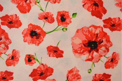 Tissu en lycra pour maillot de bain - coquelicots 220 g/m²