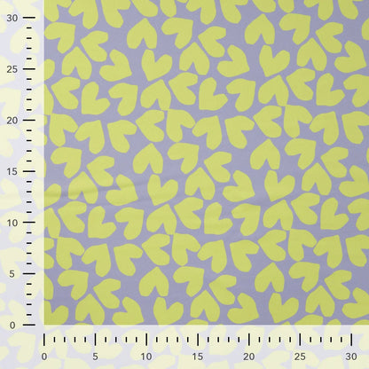 Tissu lycra pour maillot de bain - petits cœurs sur lilas fumé 220 g/m² | UPF 50+