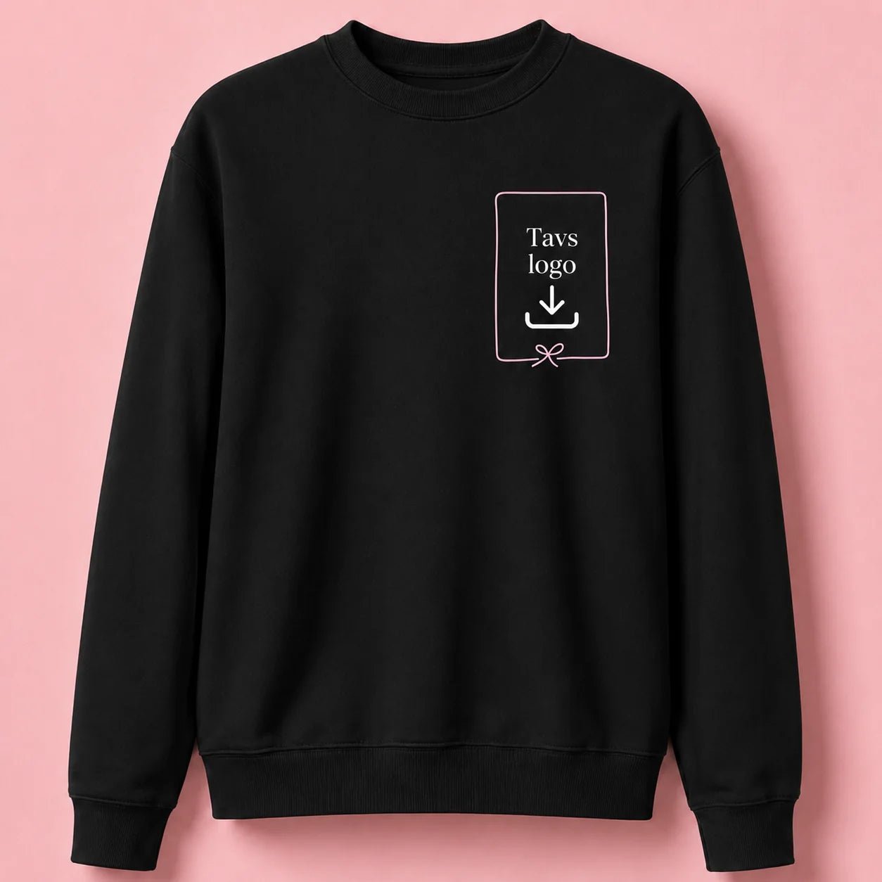 Image d’un sweat personnalisé avec votre logo, noir – disponible en ligne Šarlotes audumi
