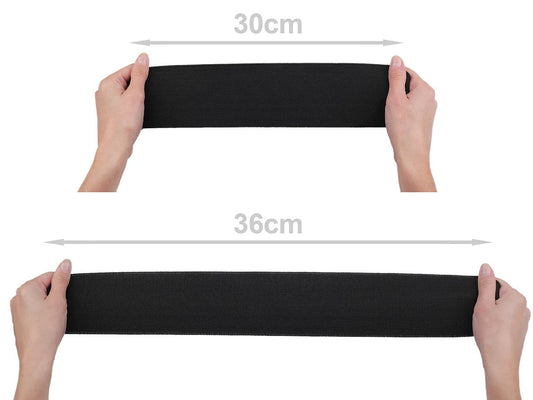 Bild von flachem Gummiband 8 cm – schwarz, online erhältlich bei Šarlotes audumi