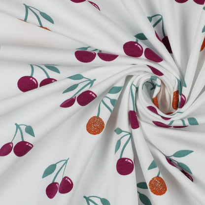 Jersey fin en coton - cerise 200 g/m²