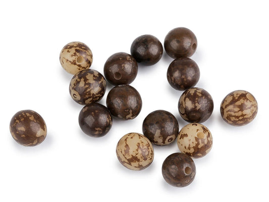 Image with plastic beads with natural agate imitation Ø11–13 mm, 20 g – mix – available at Šarlotes audumi