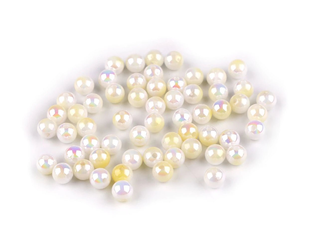 Image de perles en plastique à effet nacré Ø8 mm 20 g | teintes variées – disponible chez Šarlotes audumi