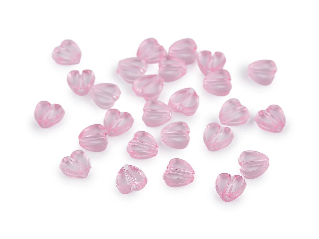 Image de perles en plastique en forme de cœur Ø8 mm 20 g – disponible chez Šarlotes audumi