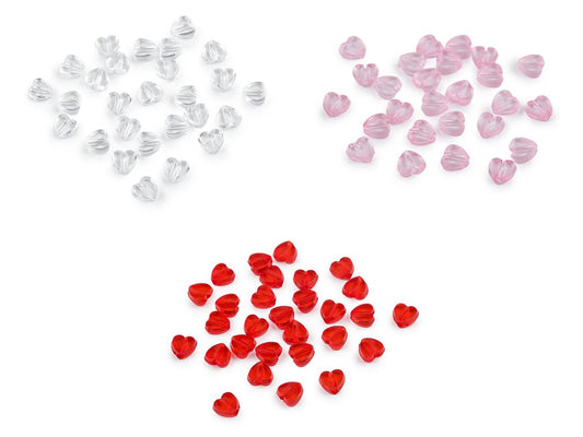 Attēls ar Plastmasas pērlītes sirsniņas Ø8 mm 20 g. – pieejams Šarlotes audumi