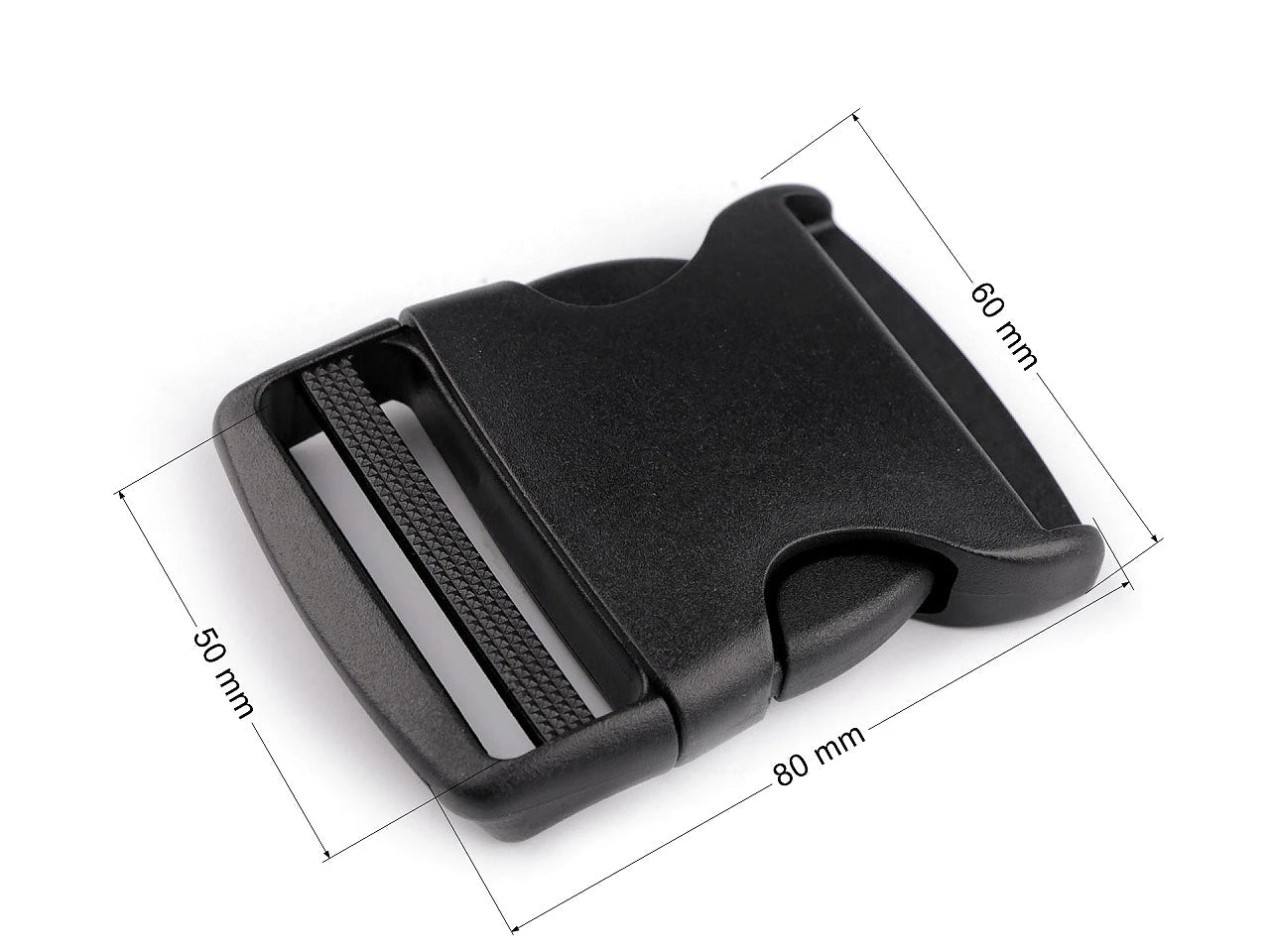 Attēls ar Plastmasas sprādze (side release buckle) 50 mm – pieejams Šarlotes audumi