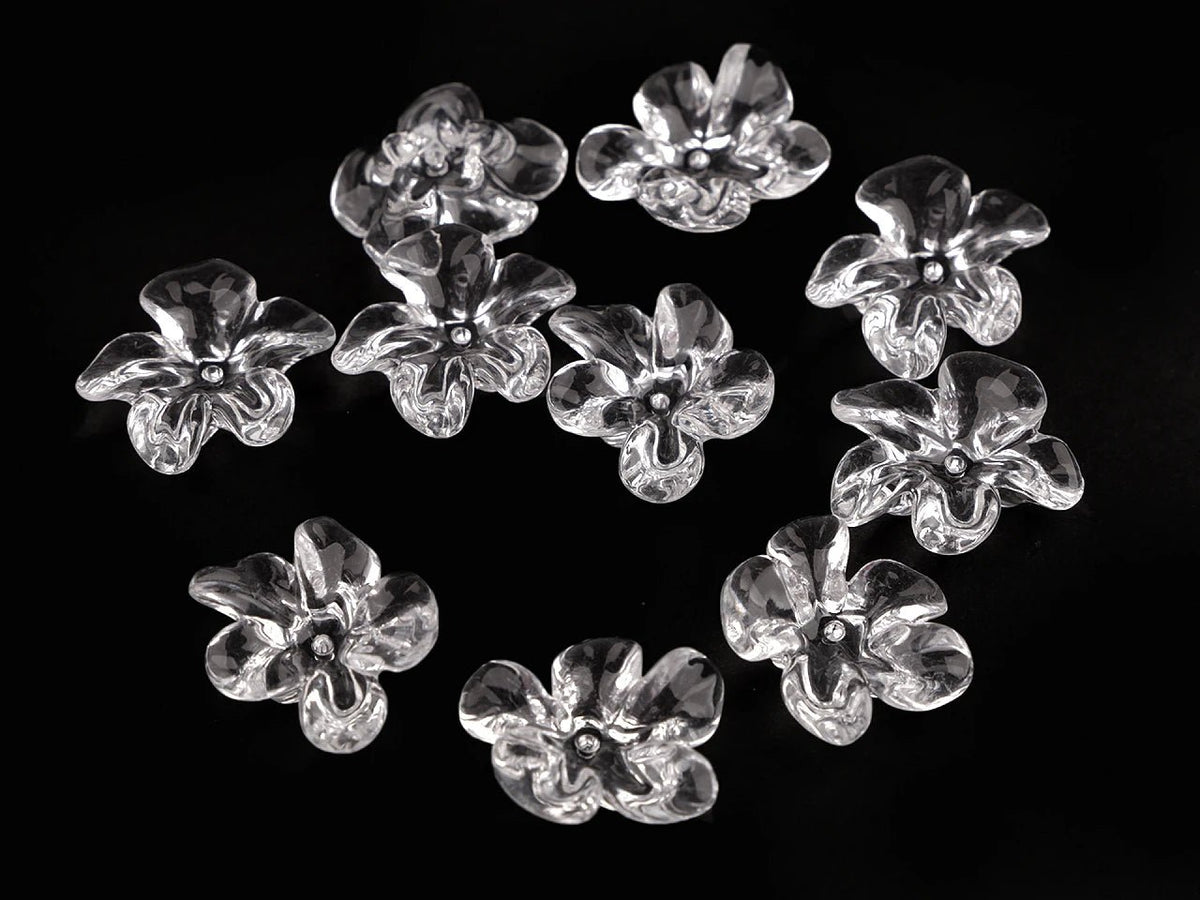Image de perles florales en plastique Ø25 mm – disponible en ligne Šarlotes audumi