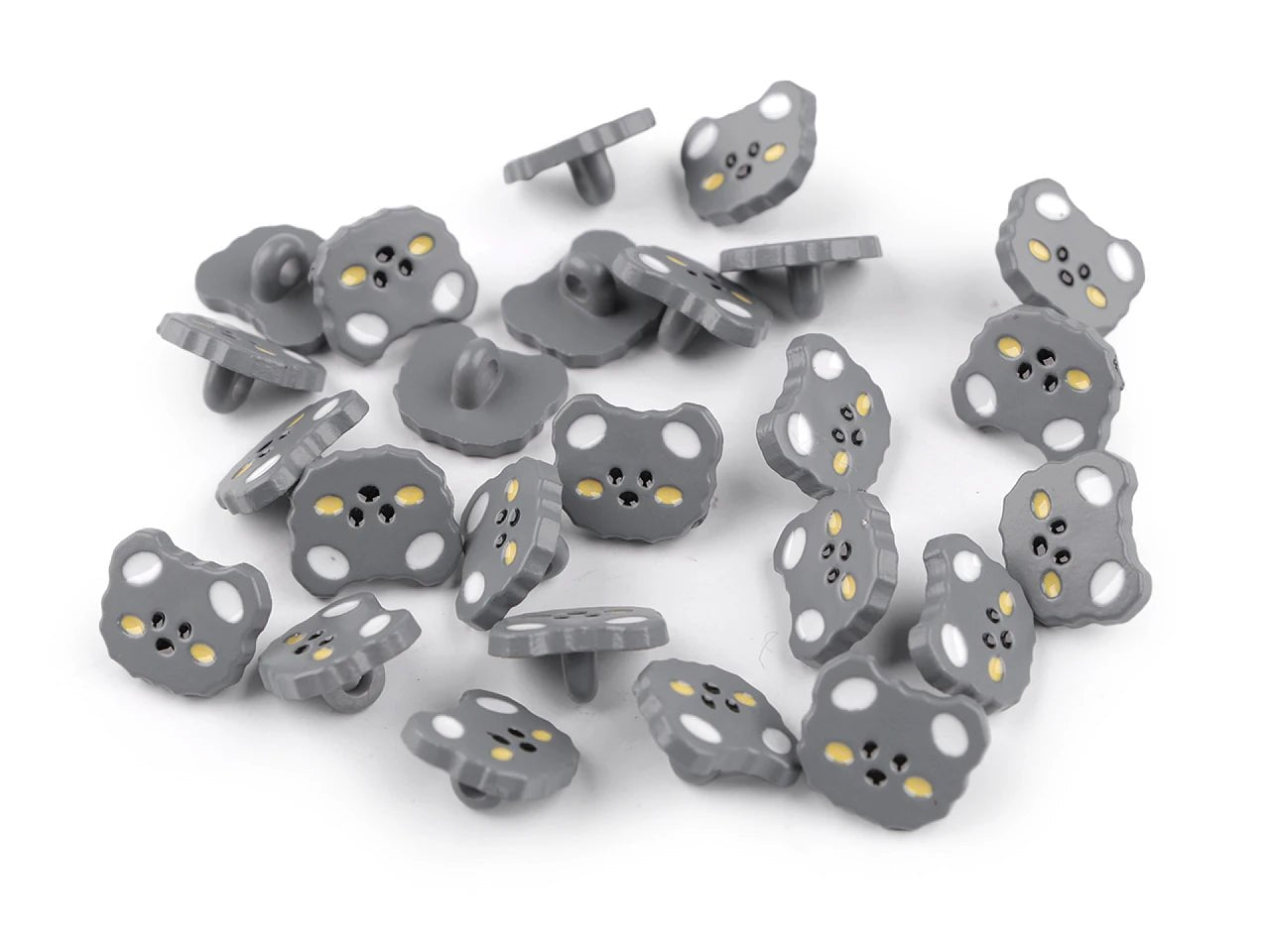 Attēls ar Pogas uz kājiņas 15 mm kaķīši|dažādu toņu – pieejams Šarlotes audumi