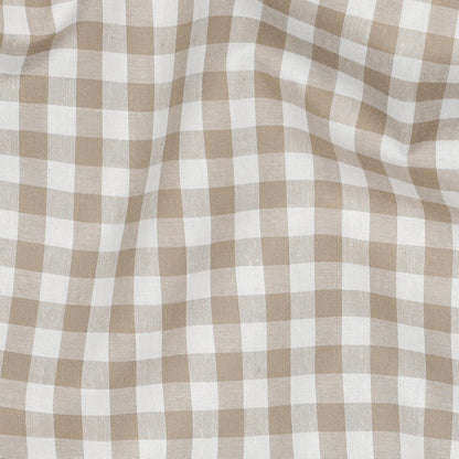Image du tissu Premium 100 % coton - beige à carreaux 110 g/m² – disponible chez Šarlotes audumi
