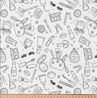 Image avec tissu en coton Premium 100 % À COLORIER SOI-MÊME - trousse de maquillage 115 g/m² – disponible chez Šarlotes audumi