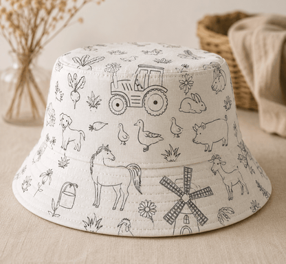 Image en tissu 100 % coton Premium À COLORIER SOI-MÊME - ferme 115 g/m² – disponible chez Šarlotes audumi