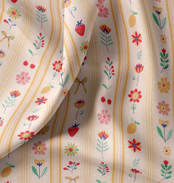 Attēls ar Premium 100% kokvilnas audums - ornamenti līnijās 115 g/m² – pieejams Šarlotes audumi