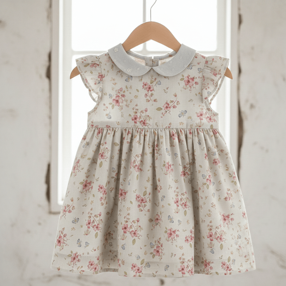 Attēls ar Premium 100% kokvilnas audums - romantisks pavasara ziedu motīvs 115 g/m² – pieejams Šarlotes audumi