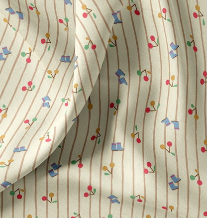Image avec tissu Premium 100 % coton - motif printanier ludique 115 g/m² – disponible chez Šarlotes audumi