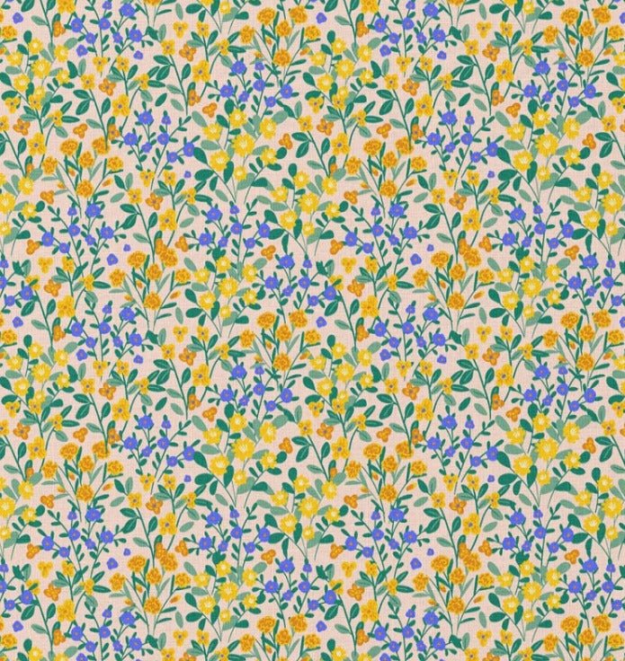 Attēls ar Premium 100% kokvilnas audums - smalka ziedu pļava 115 g/m² – pieejams Šarlotes audumi