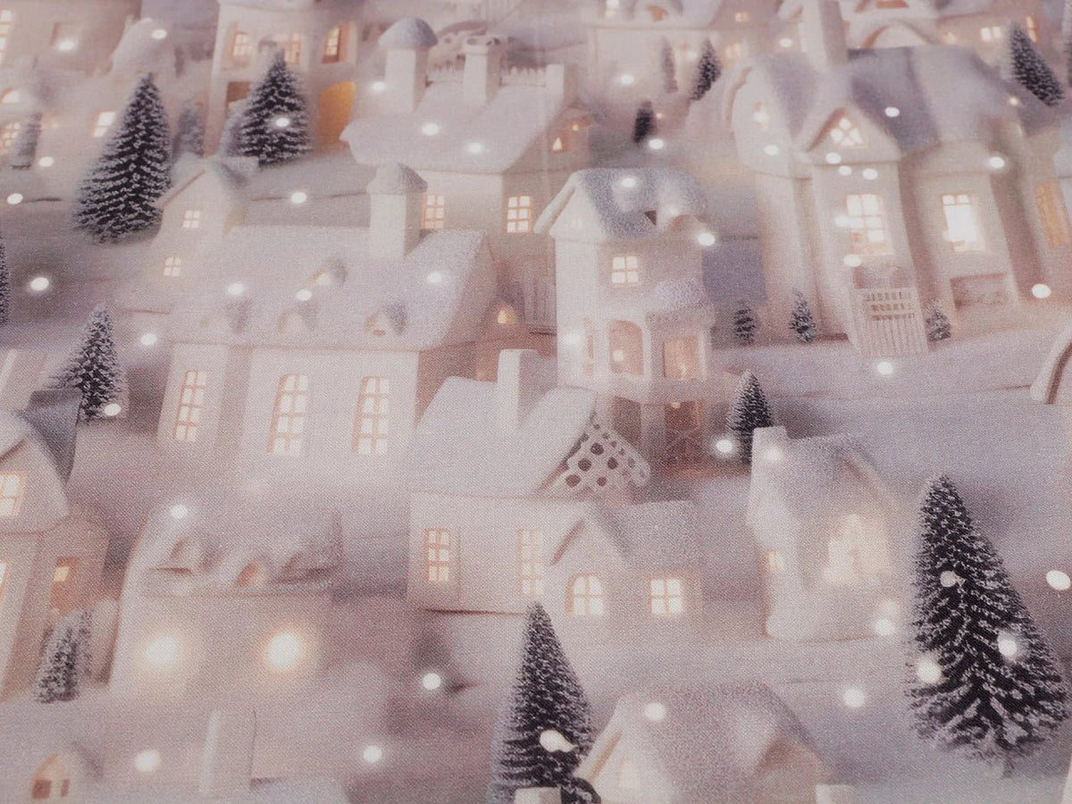 Bild von Premium-Stoff aus 100 % Baumwolle – Schneehäuser, online erhältlich bei Šarlotes audumi