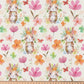 Attēls ar Premium 100% kokvilnas audums - zaķenīte ziedos 115 g/m² – pieejams Šarlotes audumi