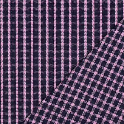 Bild mit Premium-Stoff aus 100 % Baumwolle, blau und rosa kariert – online erhältlich bei Šarlotes audumi