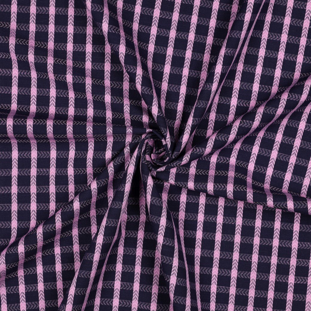 Bild mit Premium-Stoff aus 100 % Baumwolle, blau und rosa kariert – online erhältlich bei Šarlotes audumi