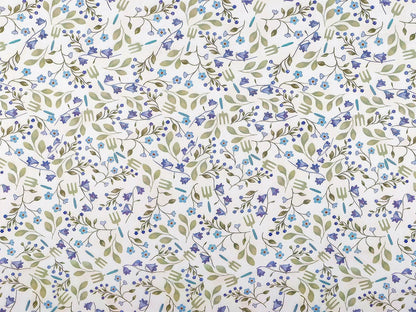Bild von Premium-Plan, 100 % Baumwollstoff mit blauen Blumen – online bei Šarlotes audumi erhältlich