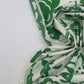 Italian printed cotton fabric for T-shirts – green flowers | 98% cotton, 2% elastane | 115 g/m² | 151 cm