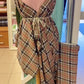 Suit fabric-beige checkered 230 g/m²