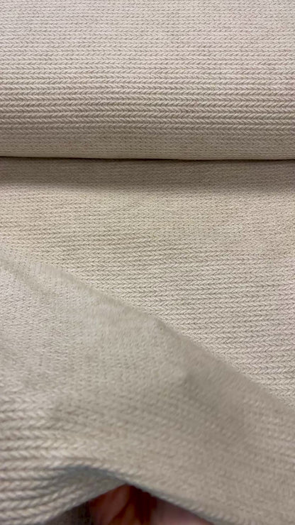 Tissu jacquard tricoté à torsades, blanc chaud 350 g/m²