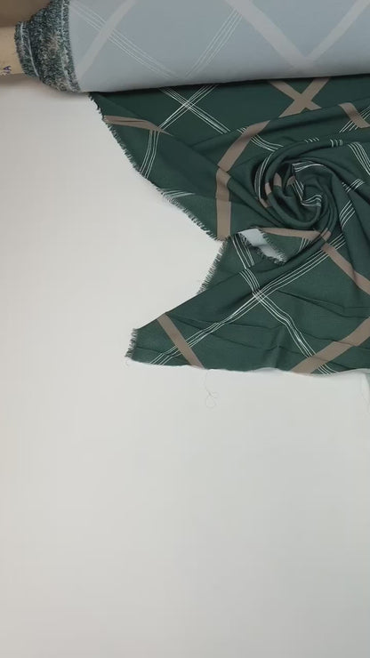 Tissu crêpe italien à motif géométrique | Polyester 94% Élasthanne 6% | 150 cm