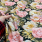 Softshell fabric - peonies 300 g/m²