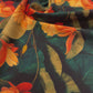 Cotton knitwear - orange tropical flowers 250 g/m²