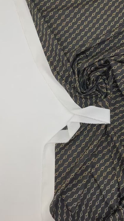 Tissu crêpe italien à motif de chaînes | Polyester 100% | 152 cm