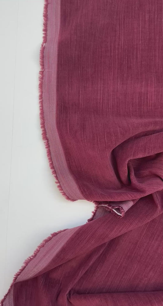 Baumwollveloursstoff mit Elastan in Dunkelrot – Italien