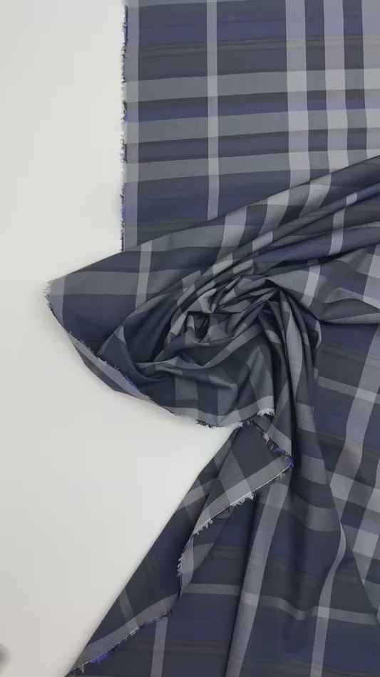 Italian grey-blue cotton poplin | 130 g/m², 150 cm