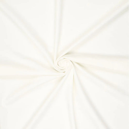 Attēls ar Punta di Roma trikotāžas audums – balts 320 g/m² – pieejams Šarlotes audumi