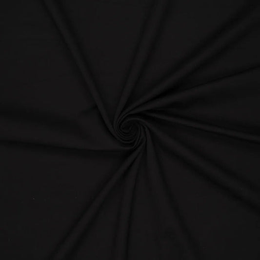 Attēls ar Punta di Roma trikotāžas audums – melns 320 g/m² – pieejams Šarlotes audumi