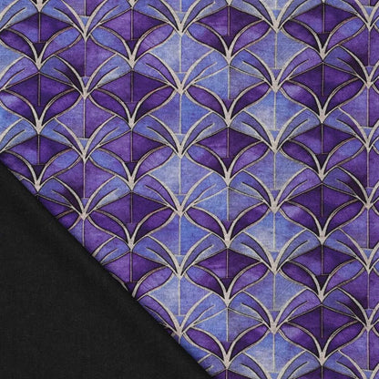 Tissu maille Punta di Roma - motif abstrait violet 240 g/m²