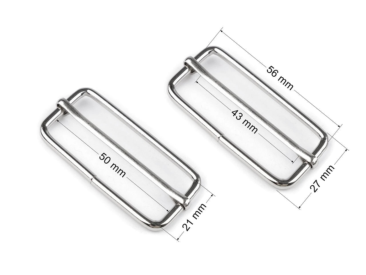 Attēls ar Regulējama sprādze siksnām (Buckle Slider) 50 mm, 5 gab – pieejams Šarlotes audumi